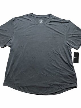 NEW Fabletics The 24 7 T-Shirt Men’s 2X Washed Black Short Sleeve Curved Hem